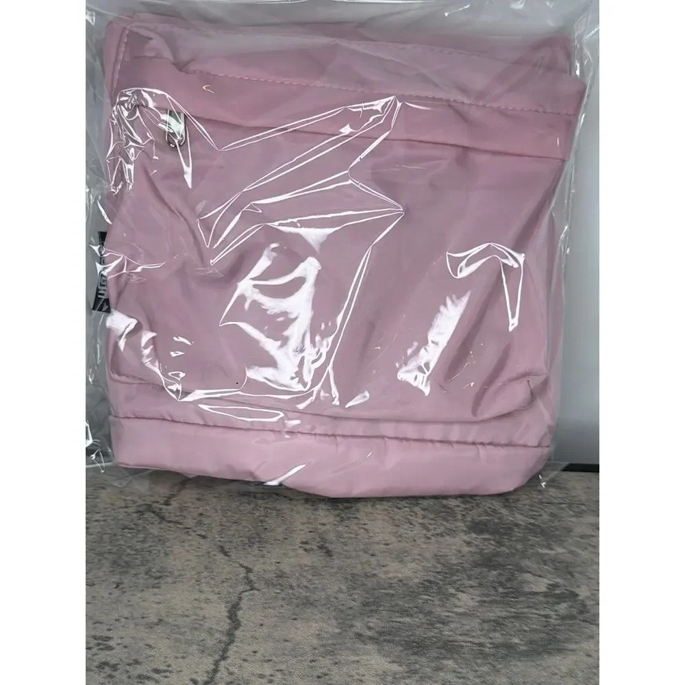 Drawstring Backpack with Shoe Compartment, Sports Gym Bag, Water-Resistant- Pink